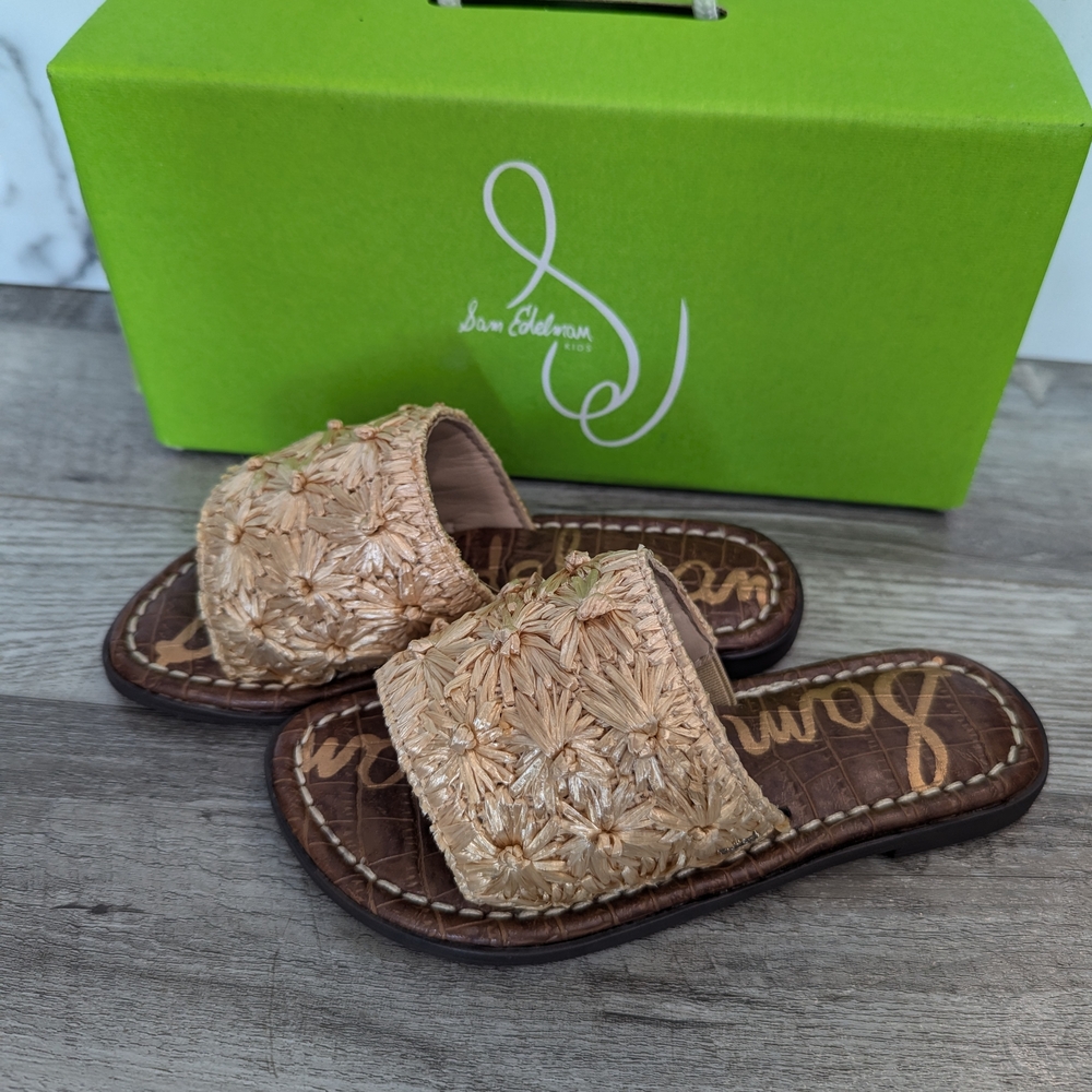 Sam Edelman Beige Woven Slide Sandals